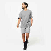 חולצת כושר קצרה לגברים 500 Essentials Post-Consumer - אפור