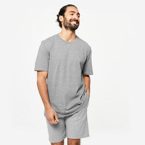 Camiseta Fitness Hombre Gris Algodón Parcialmente Reciclado