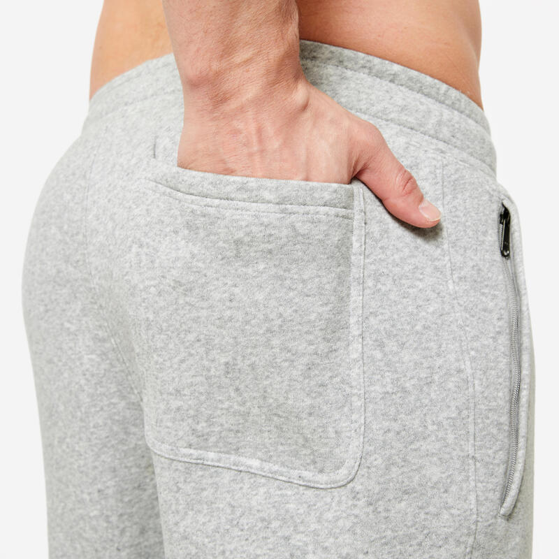 Pantalon de trening Regular 500 călduros Fitness Gri Bărbați