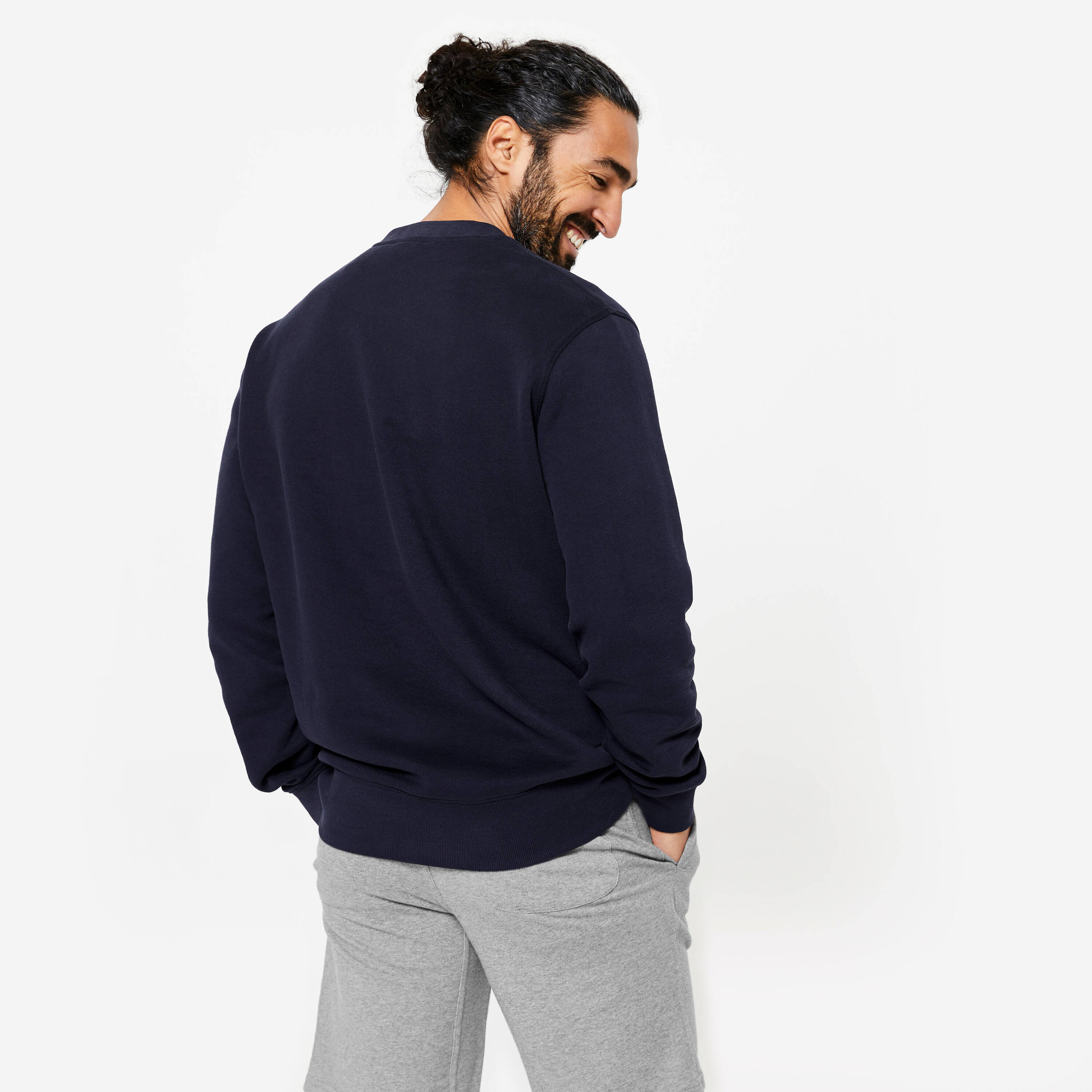 Men's Warm Brushed Fleece Sweatshirt - Blue/Black -  4