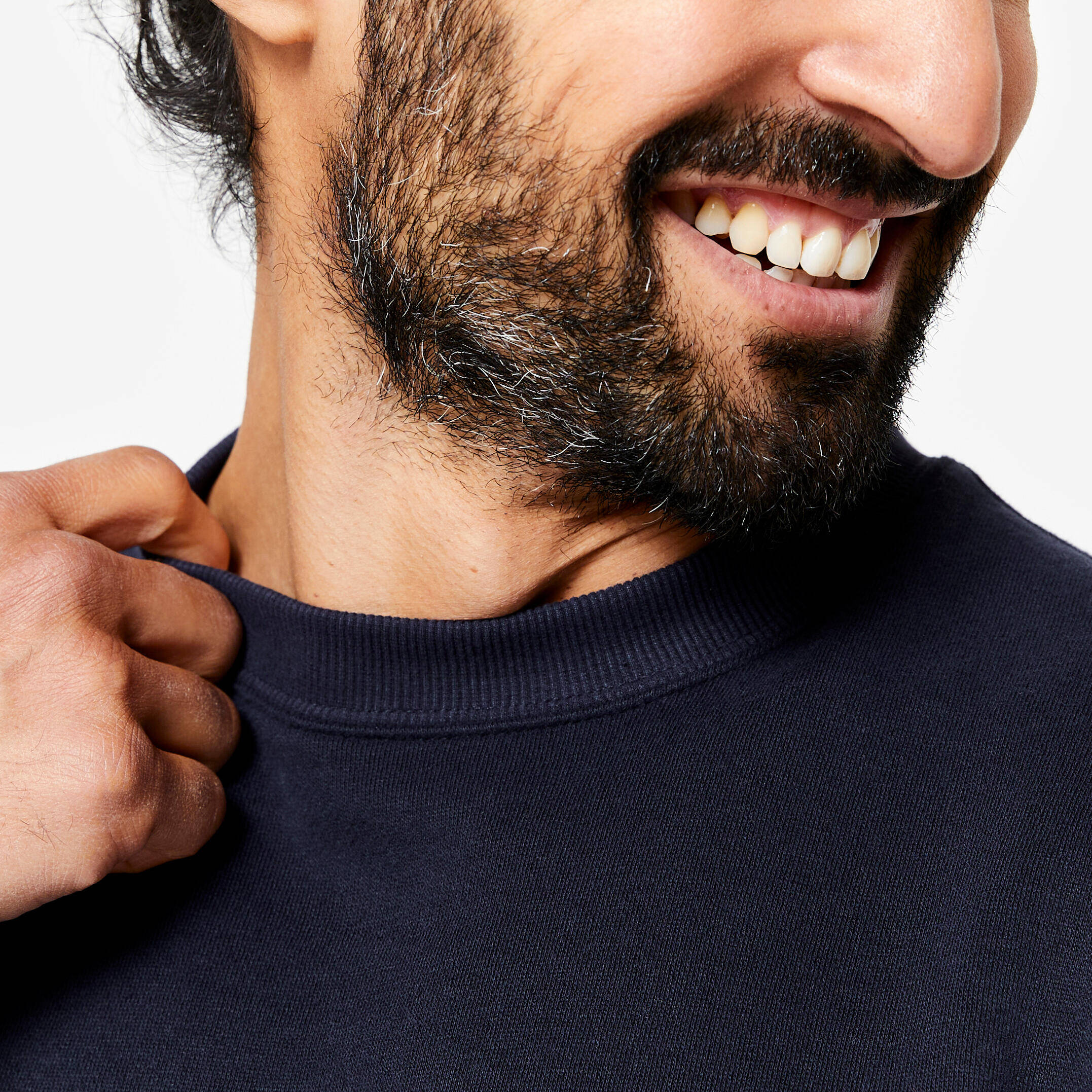 Men's Warm Brushed Fleece Sweatshirt - Blue/Black -  3