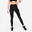 Legging taille haute gainant Fitness Cardio Femme Noir