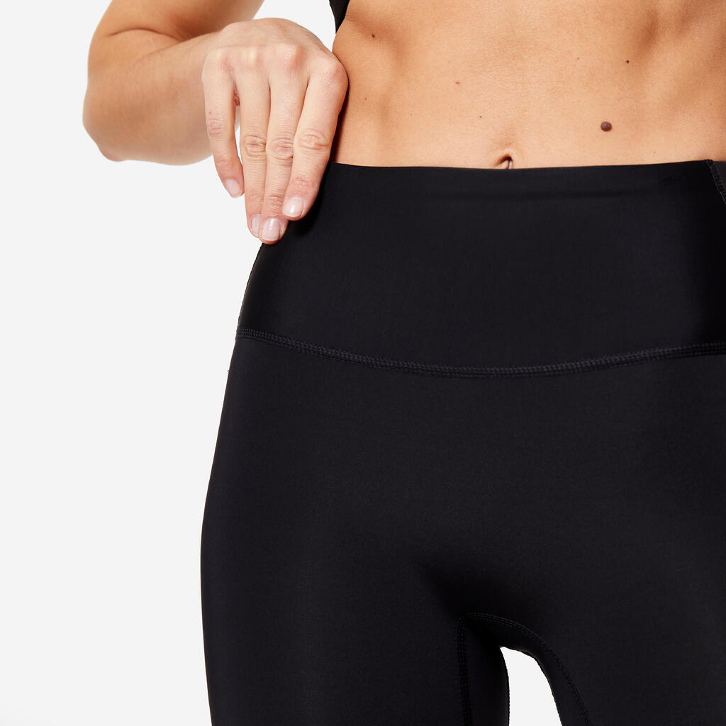 Sportleggings Damen mit hohem Taillenbund figurformend - bunt