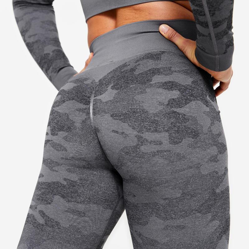 Leggings Damen nahtlos - grau 