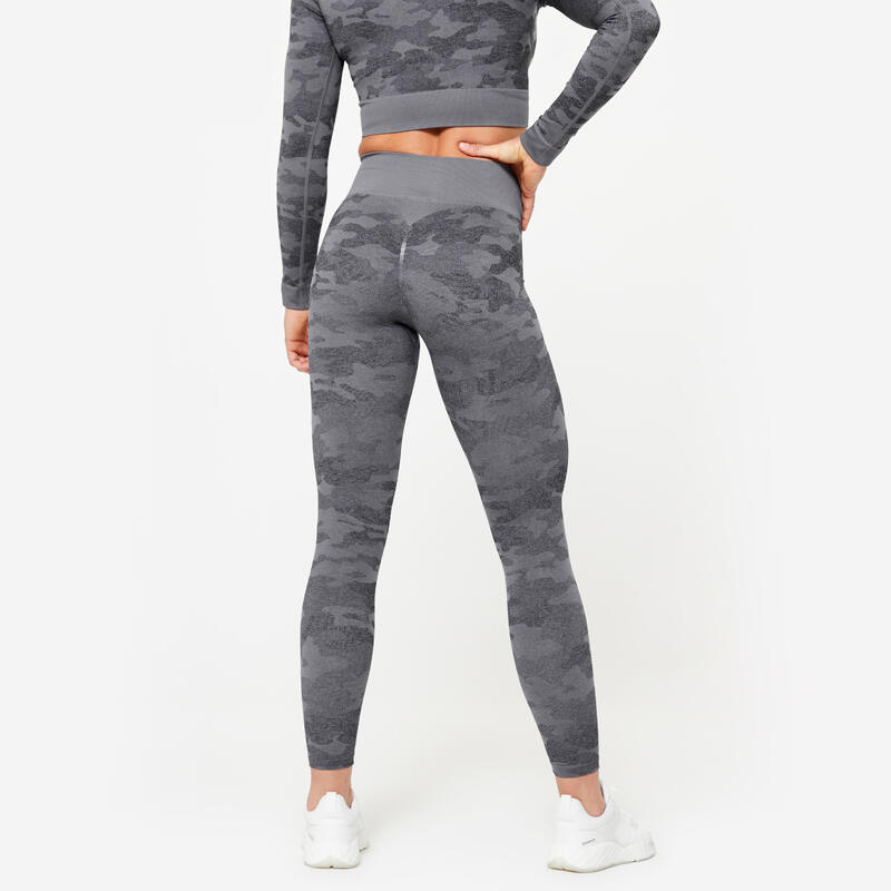 Leggings Damen nahtlos - grau 