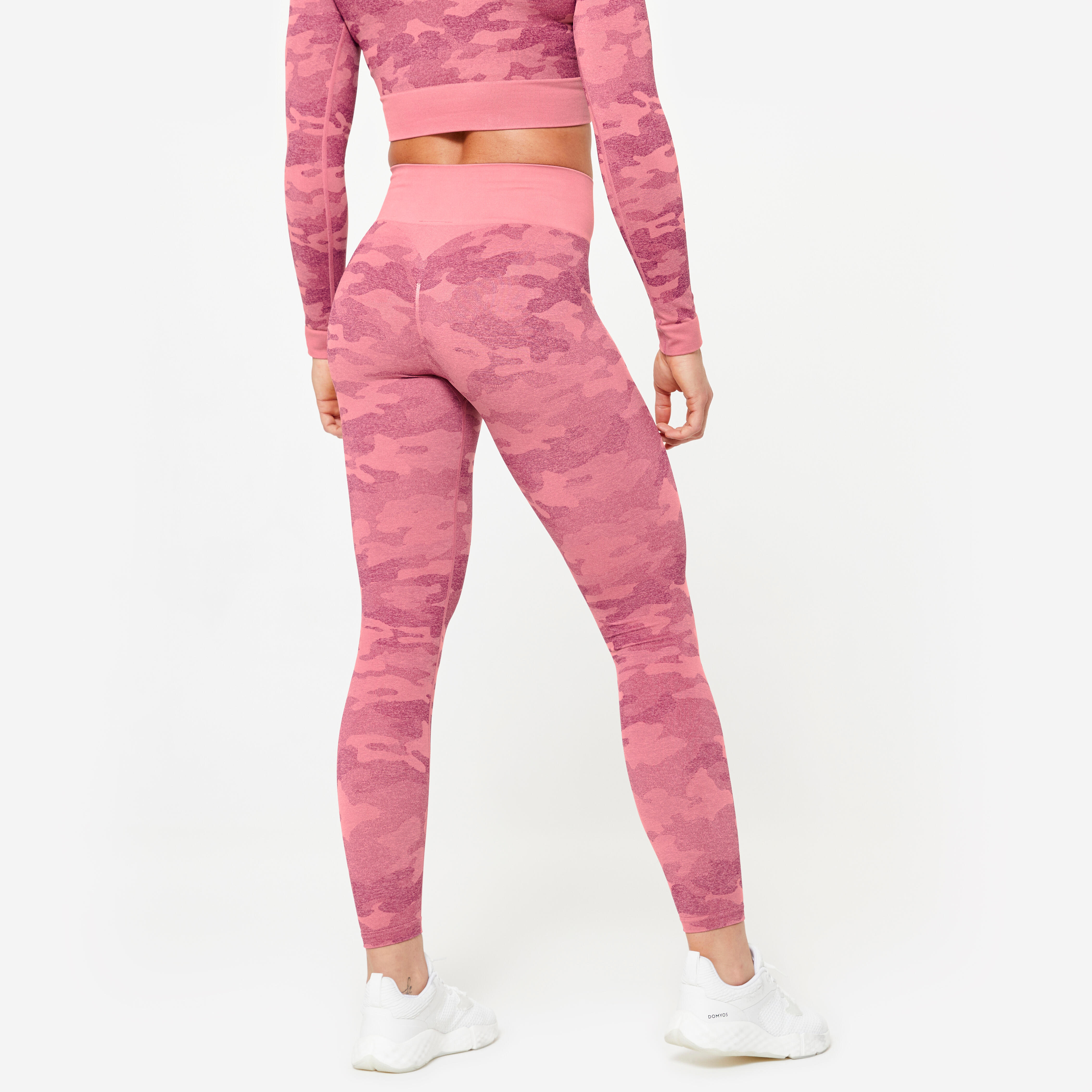 Women's High-Waisted Leggings - FTI 900 Camo Muscle - DOMYOS