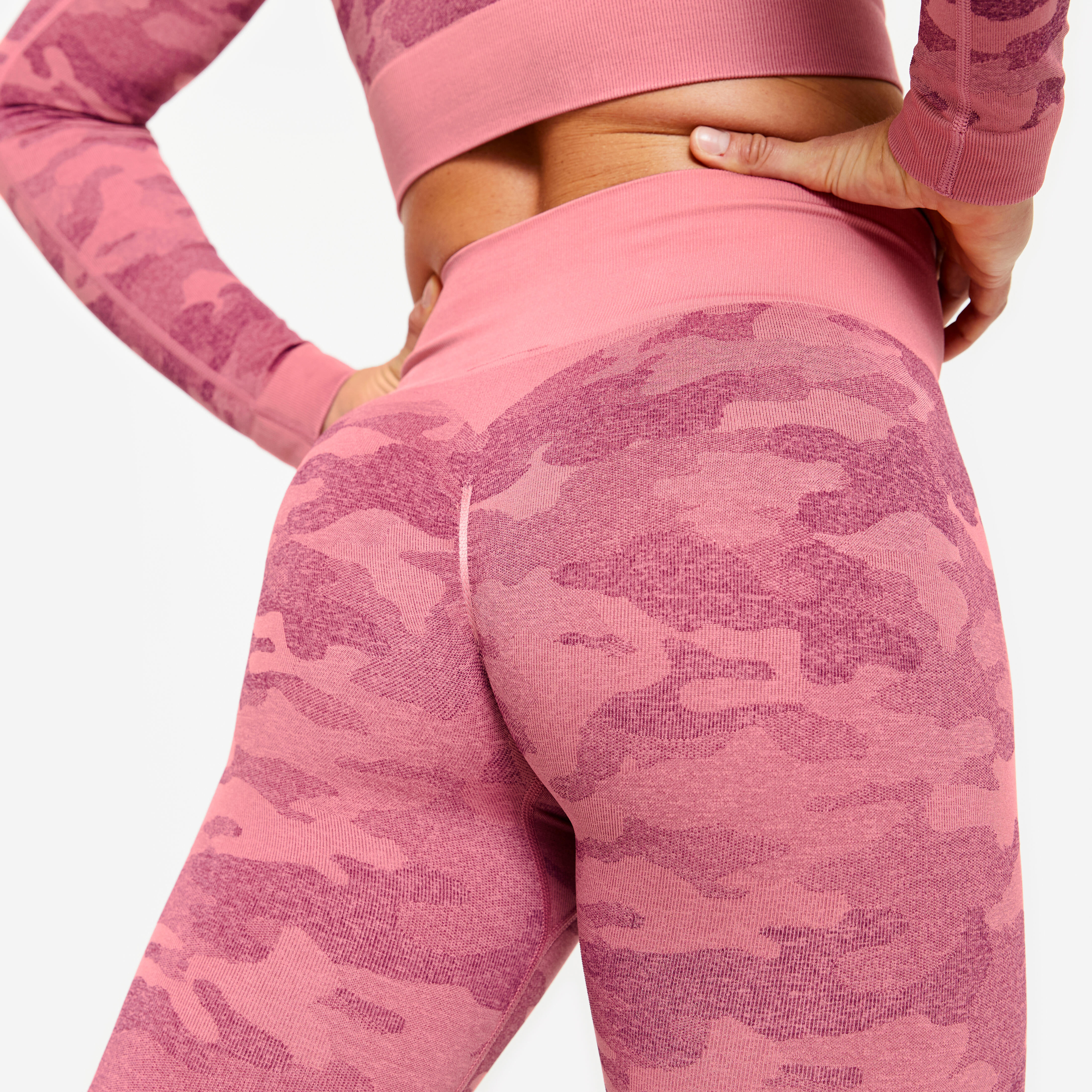 Women's High-Waisted Leggings - FTI 900 Camo Muscle - DOMYOS
