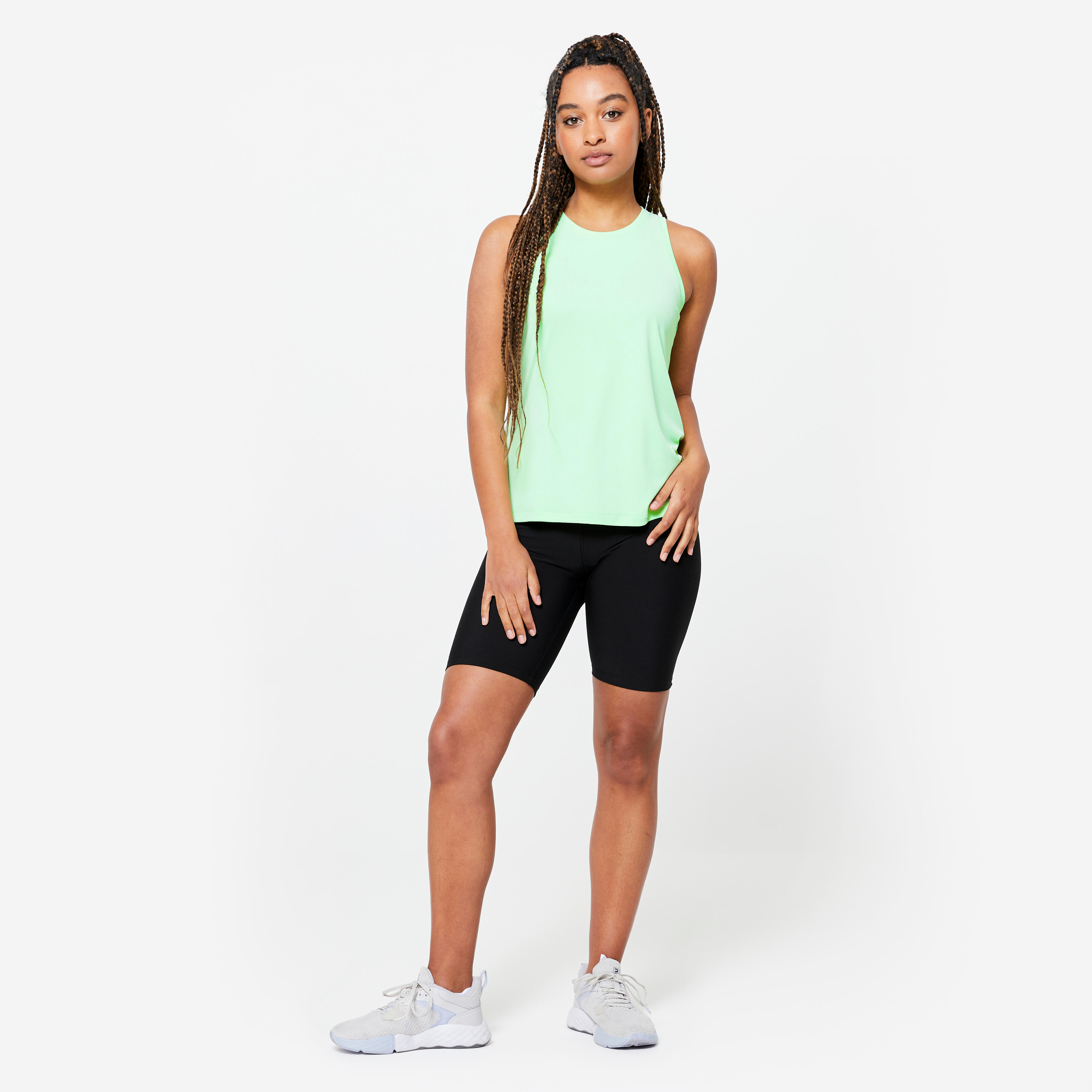 Short cycliste à taille haute femme FST 100 - DOMYOS