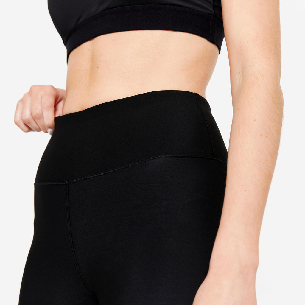 Women's Stretchy Fitness Cropped Bottoms - Black