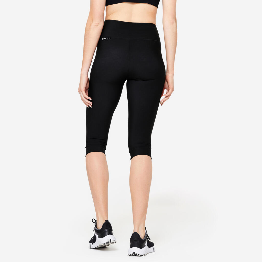 Women's Stretchy Fitness Cropped Bottoms - Black