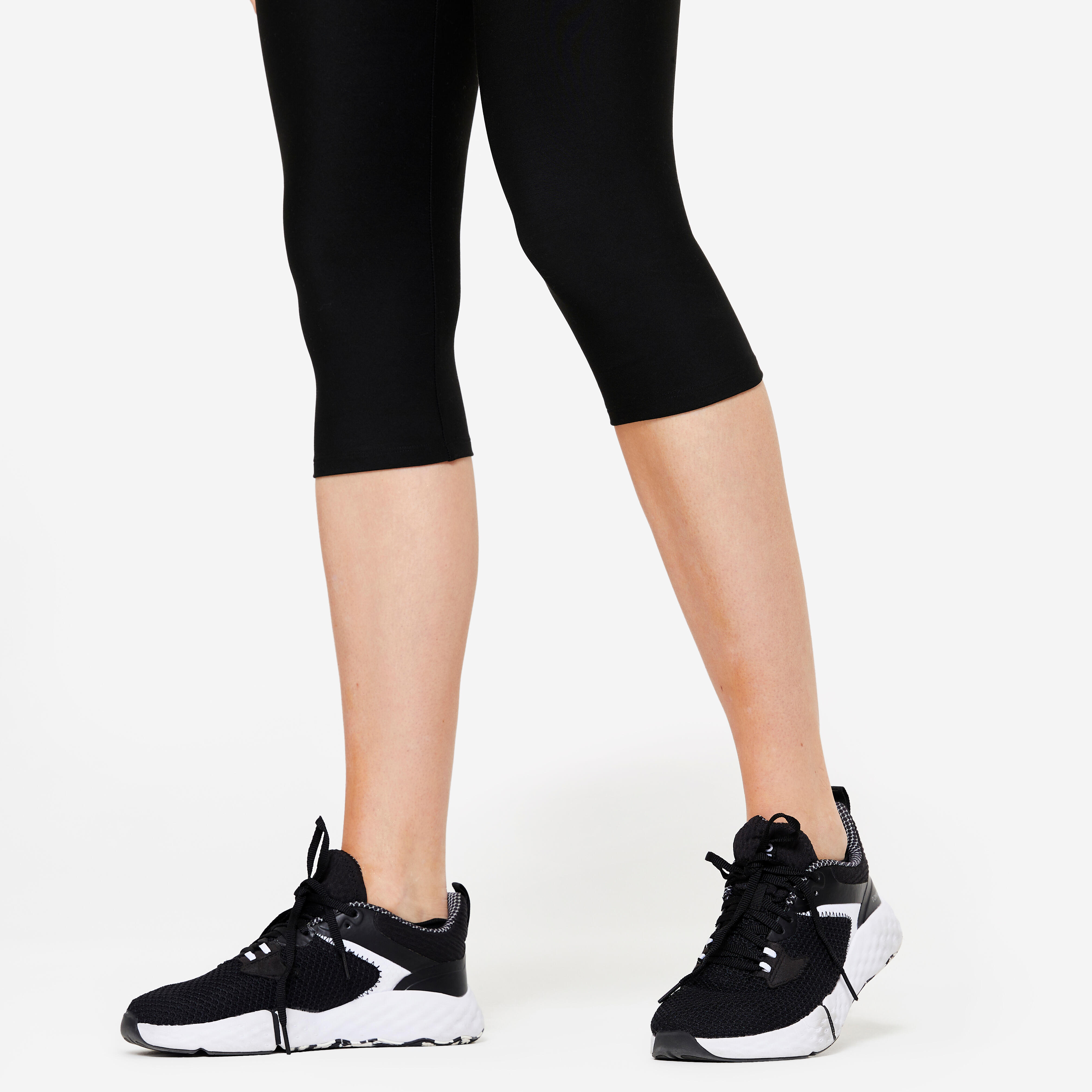 Collant capri de sport femme 100 noir Noir Fum Domyos Decathlon