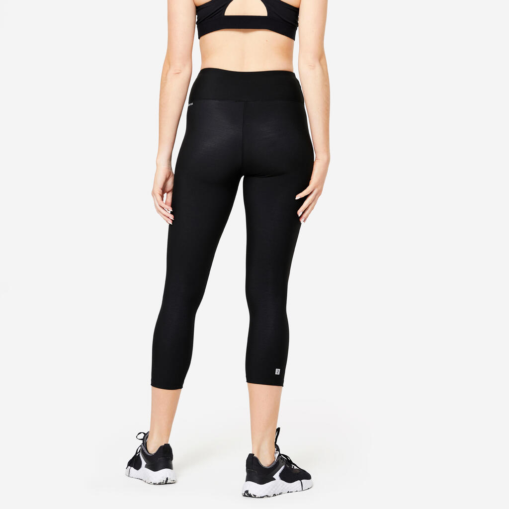 Legging de fitness court femme, noir