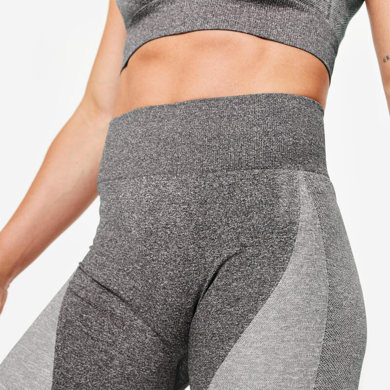 Short de fitness seamless et taille haute, noir