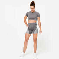 High-Waisted Seamless Fitness Shorts - Black