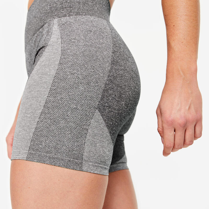 Short de fitness seamless et taille haute, noir