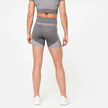 High-Waisted Seamless Fitness Shorts - Black