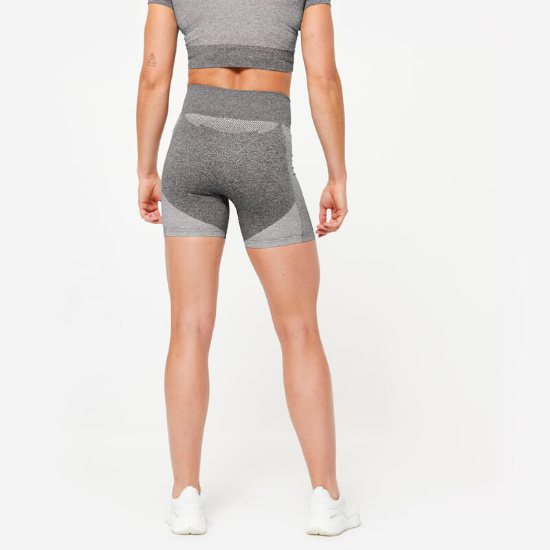 Short de fitness seamless et taille haute, noir