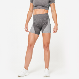 Short de fitness seamless et taille haute, noir