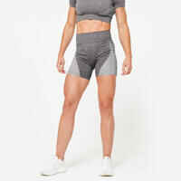 High-Waisted Seamless Fitness Shorts - Black