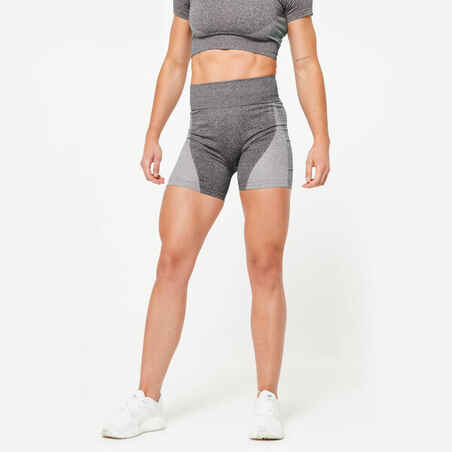 High-Waisted Seamless Fitness Shorts - Black