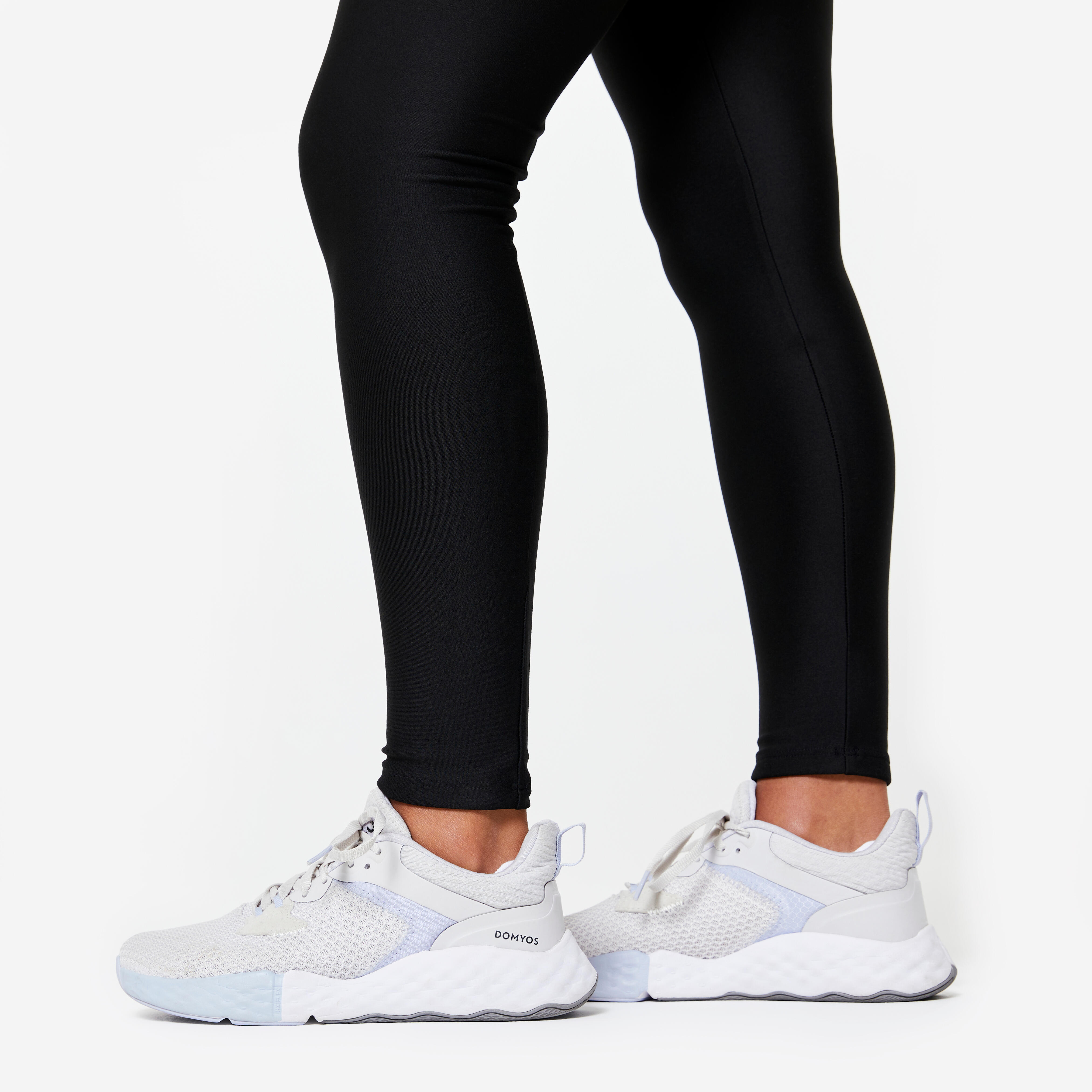 Kad n Yuksek Belli Fitness Tayt Fume Siyah DOMYOS Decathlon