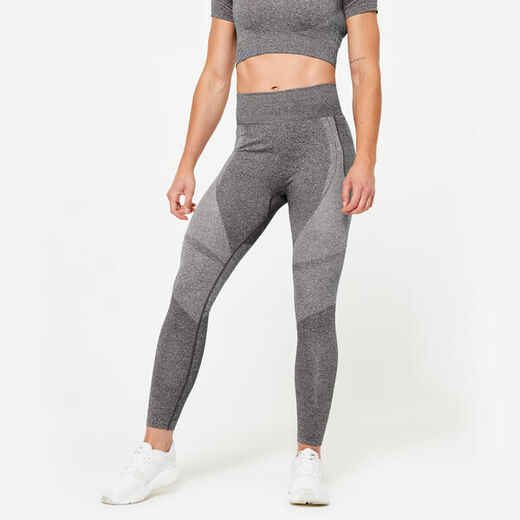 
      High-Waisted Seamless Fitness Leggings with Phone Pocket - Grey
  