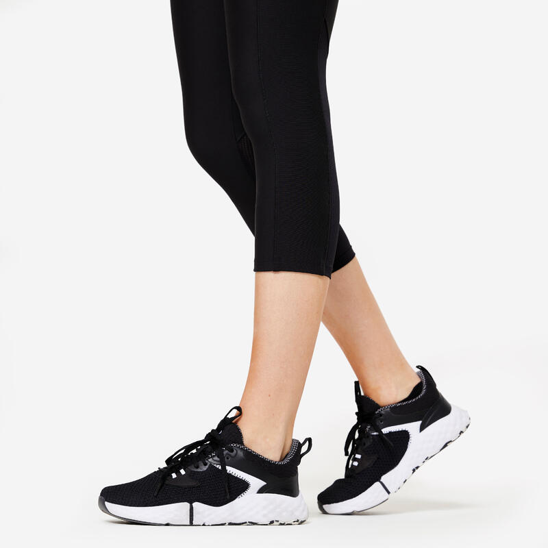 Colanți 120 Fitness 7/8 cu buzunar pentru telefon Negru Damă 