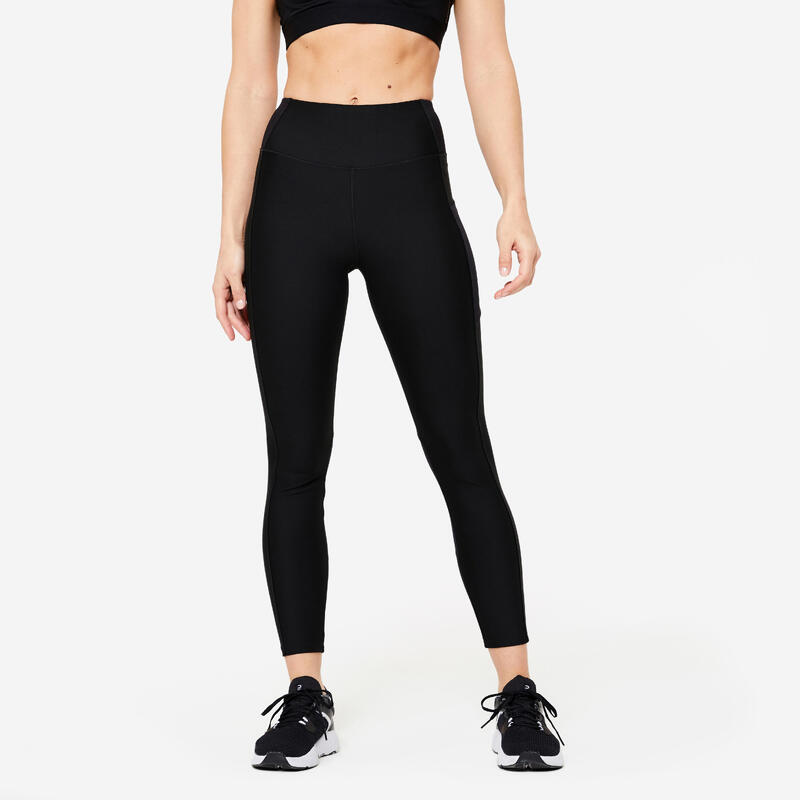 Legging fitness avec poche téléphone femme, noir fumé