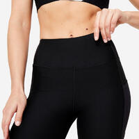 Legging fitness avec poche téléphone femme, noir fumé