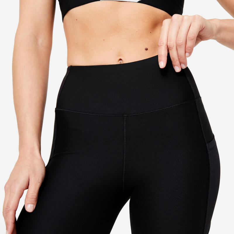 Fitness legging met smartphonezak dames zwart