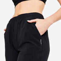 Women's Fitness Cardio Carrot-Cut Jogging Bottoms - Black