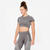 T-shirt Crop top manches courtes Fitness seamless Gris