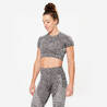 Women Gym Crop Tshirt  Seamless Grey
