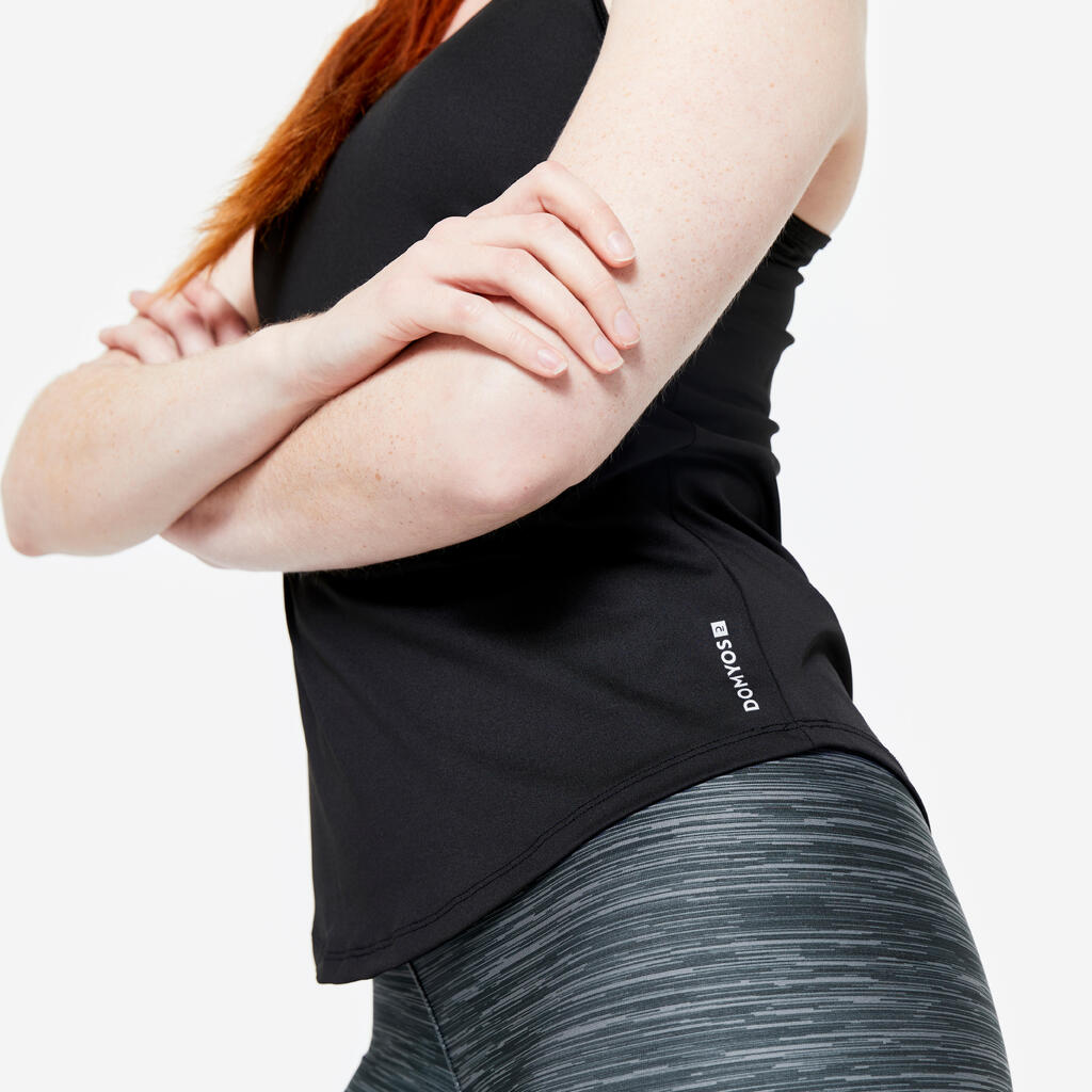 Débardeur dos nageur de fitness femme, jaune clair