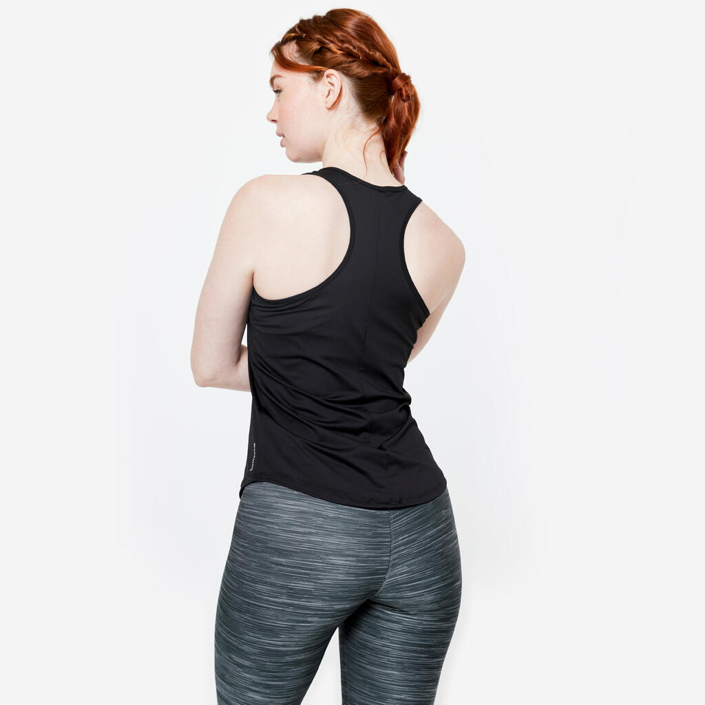 Débardeur dos nageur de fitness femme, jaune clair