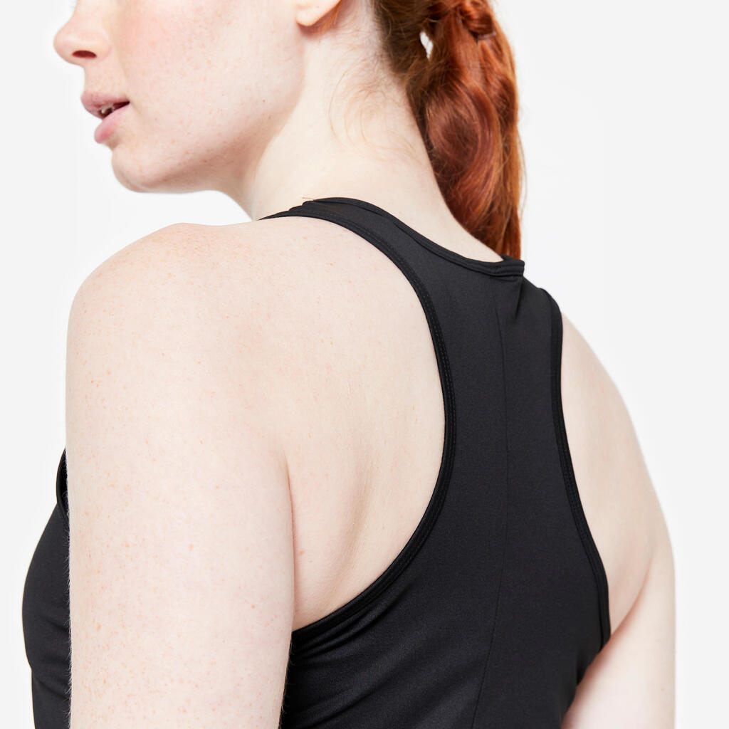 Débardeur dos nageur de fitness femme, jaune clair