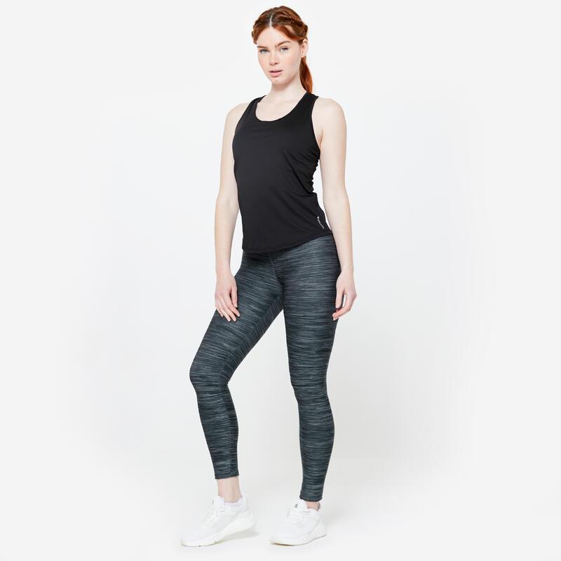 Maiou cu spate decupat Fitness Cardio Negru Damă