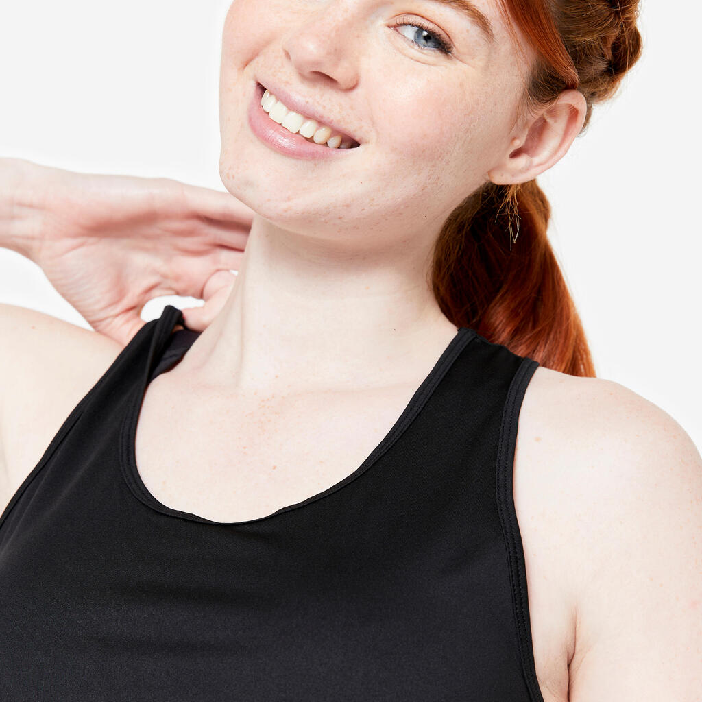 Débardeur dos nageur de fitness femme, jaune clair