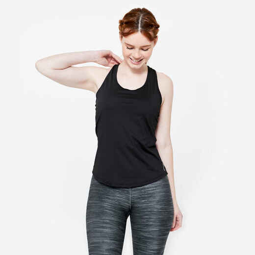 
      Γυναικείο αμάνικο μπλουζάκι με αθλητική πλάτη My Top για cardio fitness - Μαύρο
  