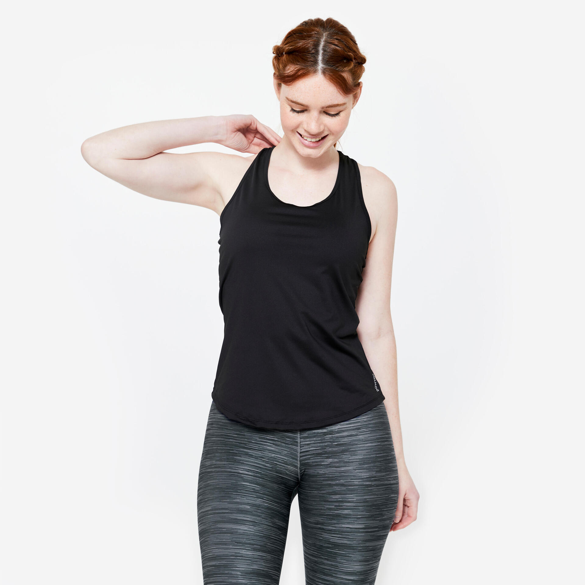 Women's Cardio Fitness Muscle Back Tank Top My Top Black