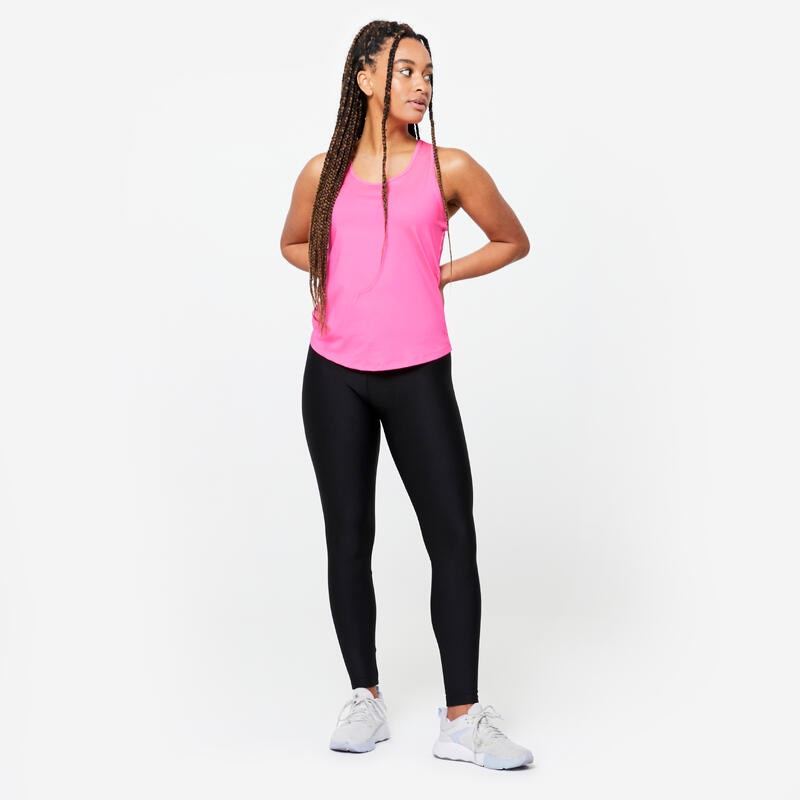 Camiseta Sin Mangas Fitness Cardio My Top Mujer Rosa Espalda Natación