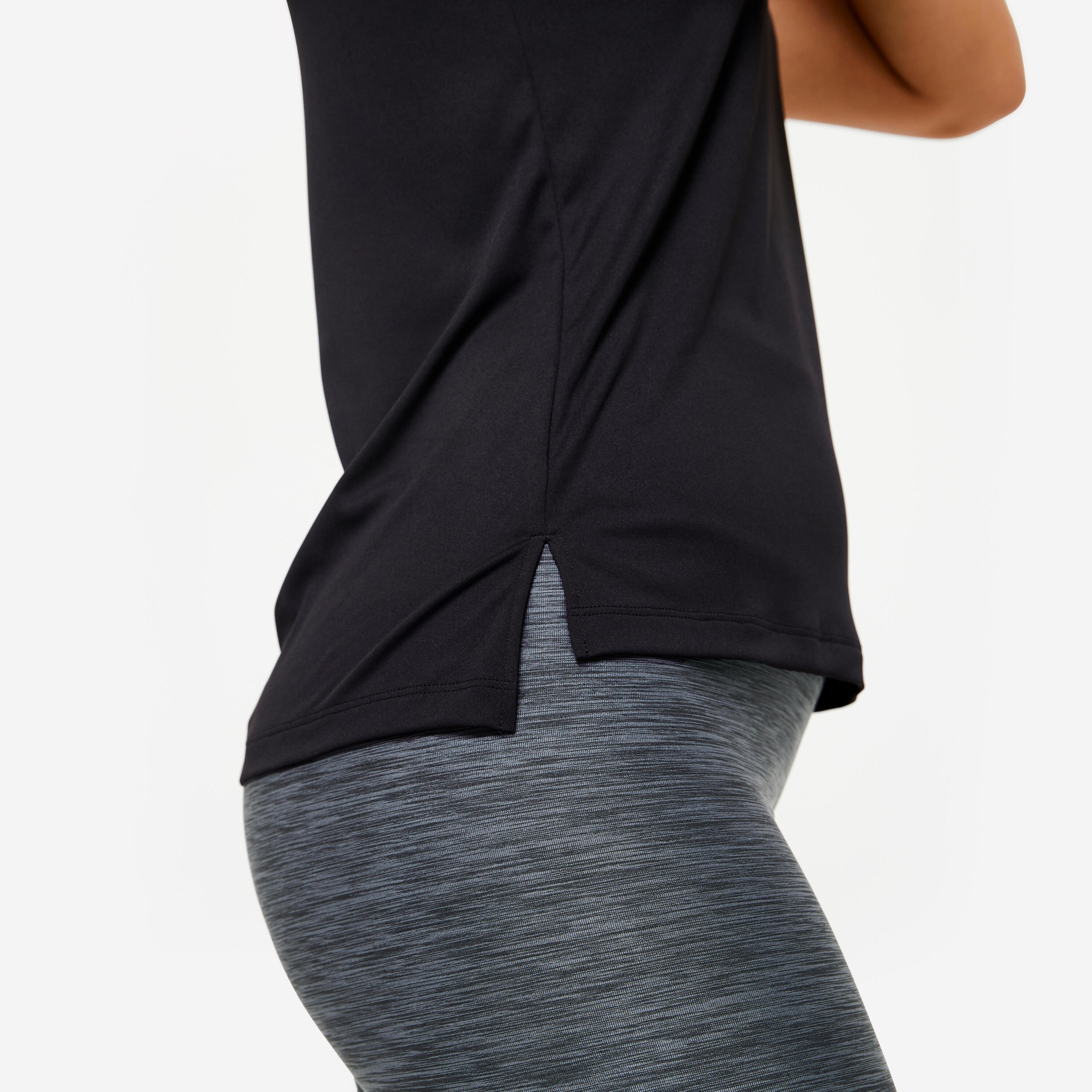 Fitness top voor dames recht model zwart 6/6