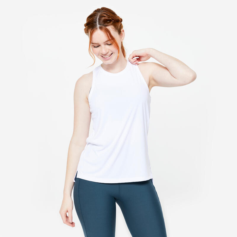 Canotta bianca donna palestra 120 ESSENTIAL regular fit traspirante