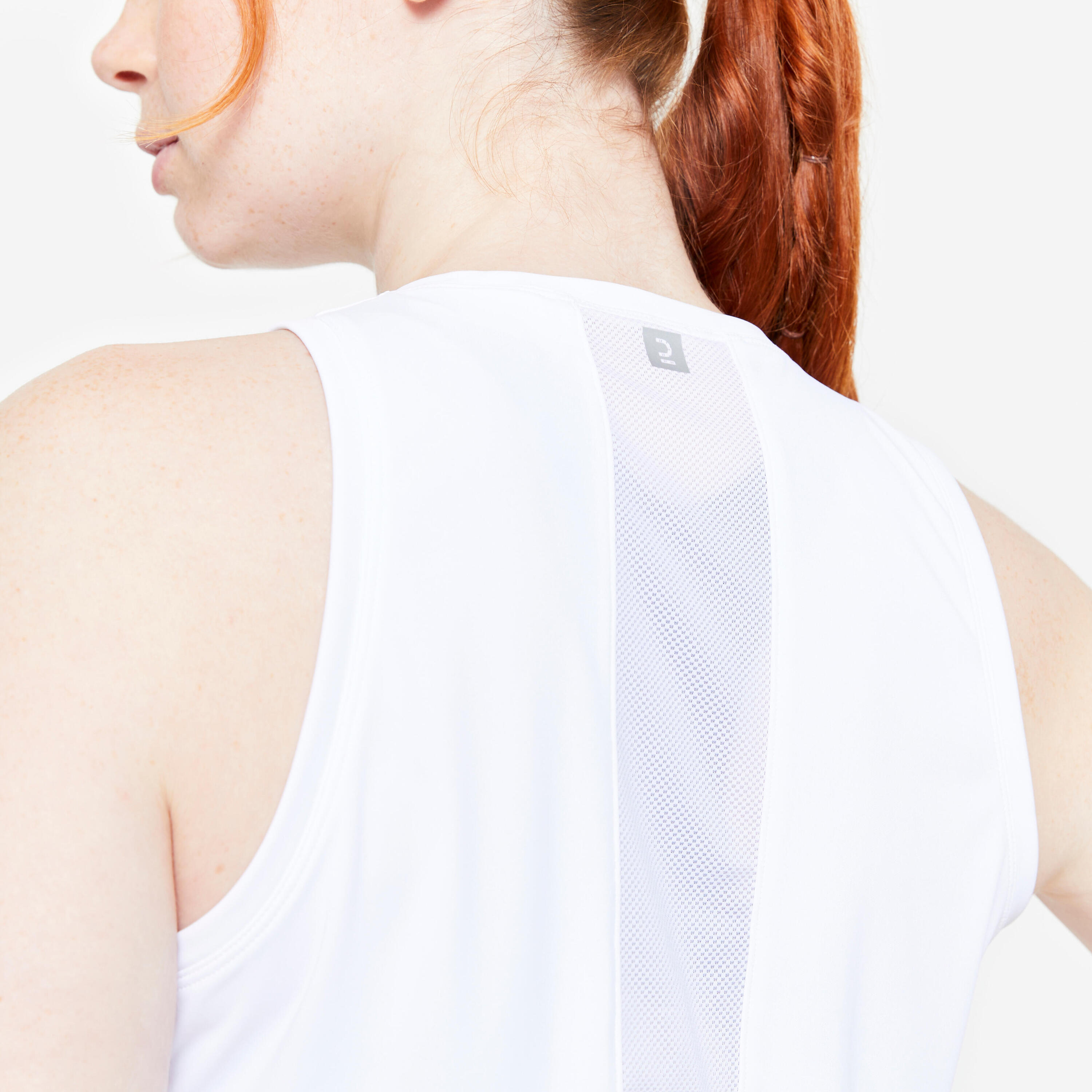 Débardeur de fitness coupe droite femme, blanc ultra 3/6