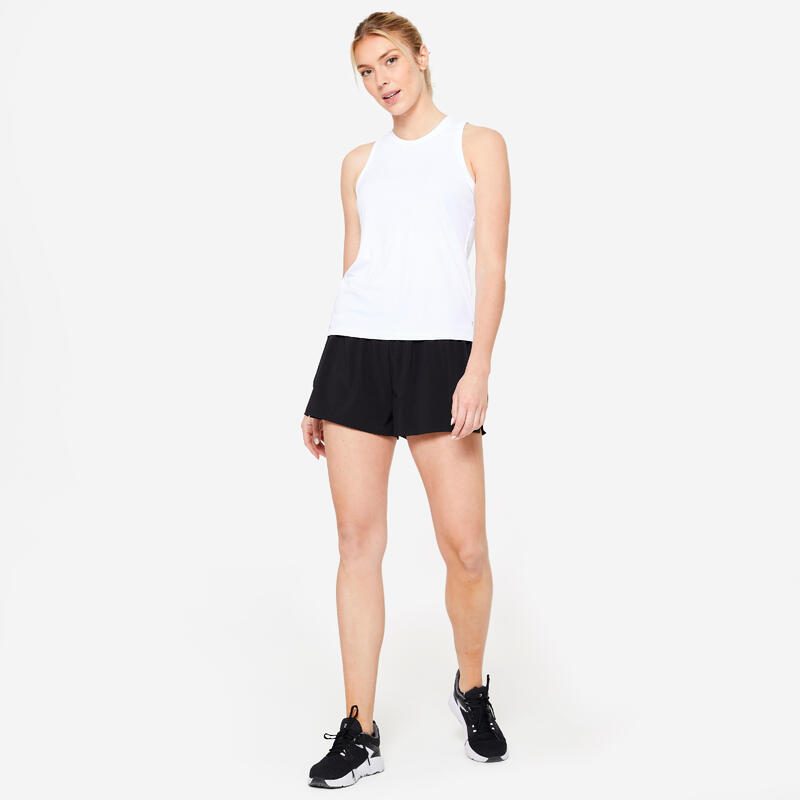 Calções de Fitness 2 em 1 Mulher Preto