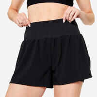 Women's 2-in-1 Fitness Cardio Shorts - Black