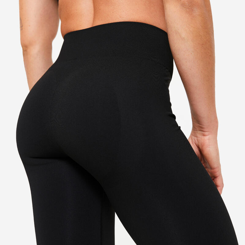 Colanți Seamless Fitness cardio Effect Push Up Negru Damă