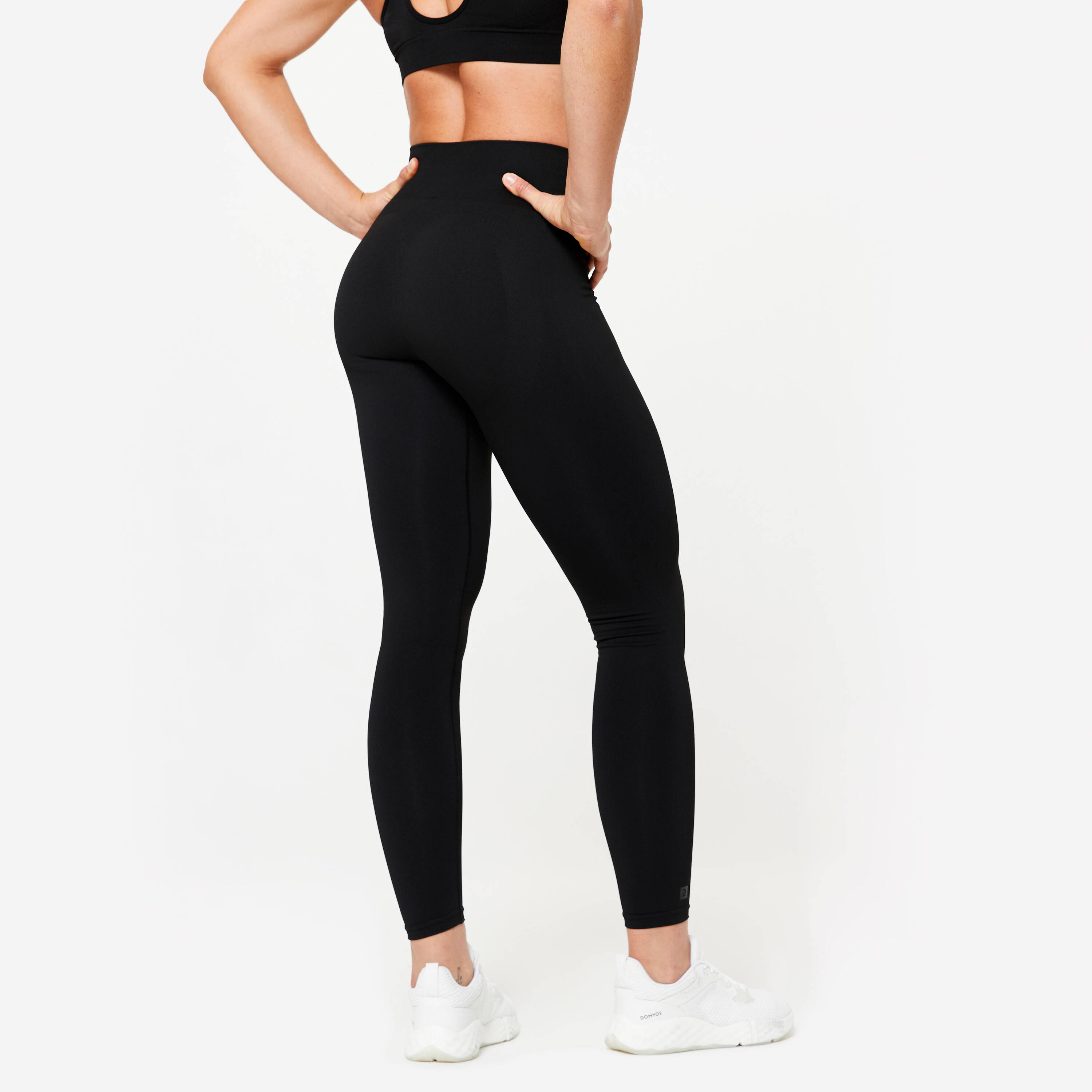 Women's High-Waisted Seamless Scrunch-Effect Sports Leggings - Black -  5