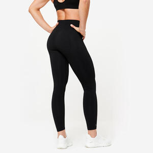 Leggings Fitness Mujer Negro Talle Alto Seamless Scrunch
