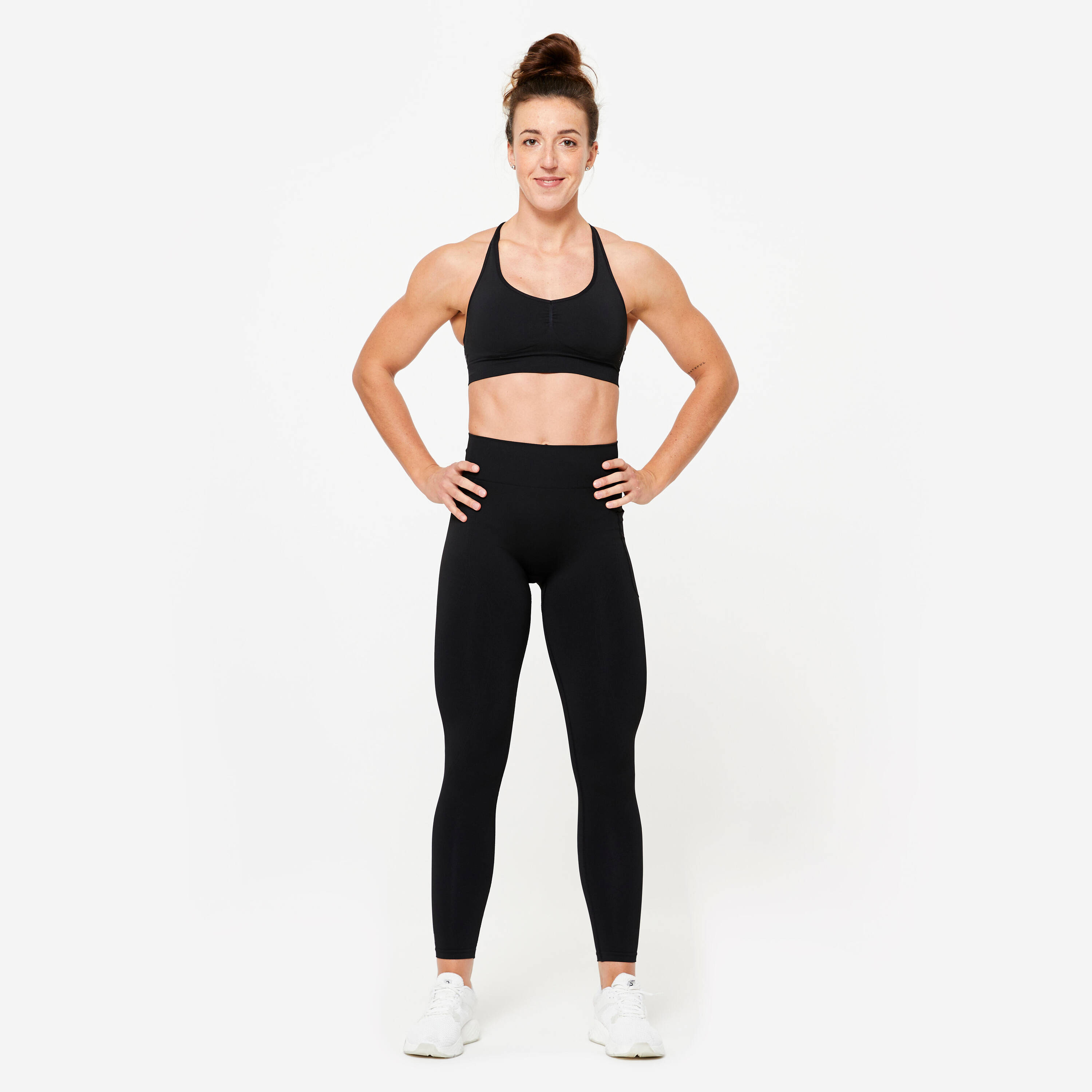 Women's High-Waisted Seamless Scrunch-Effect Sports Leggings - Black -  3